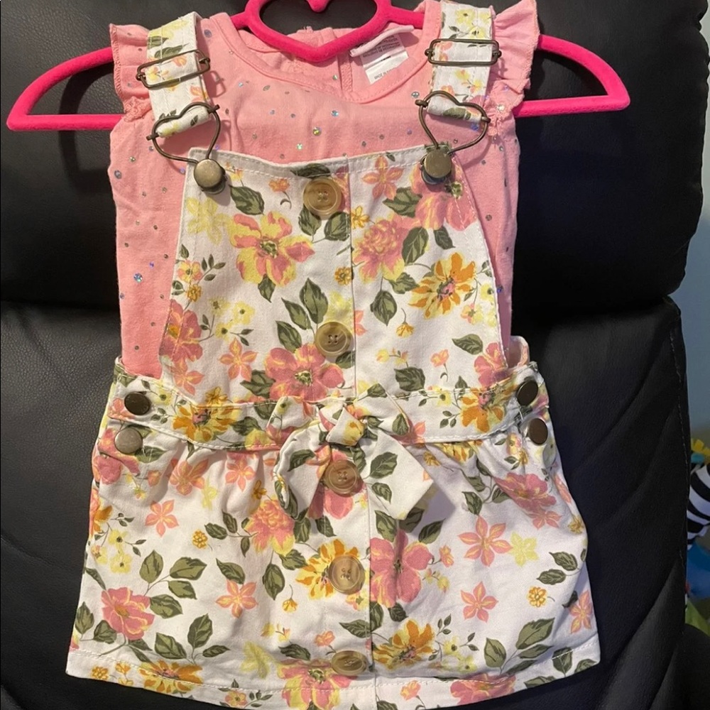Floral Overall Dress Set